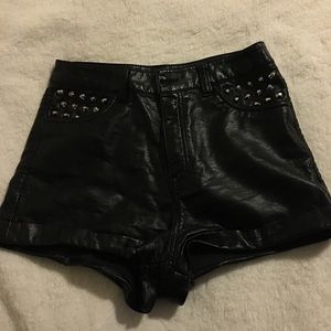 H&M leather high waisted shorts NWT